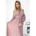 Plisované šaty 414-2 KLARA starorůžové - Numoco