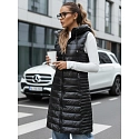 Dámská prošívaná vesta s kapucí TY5255 černá  - FashionStreet 