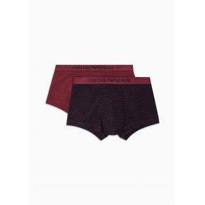 Pánské boxerky 2PACK 111210 3F504 56636 vínové s potiskem - Emporio Armani