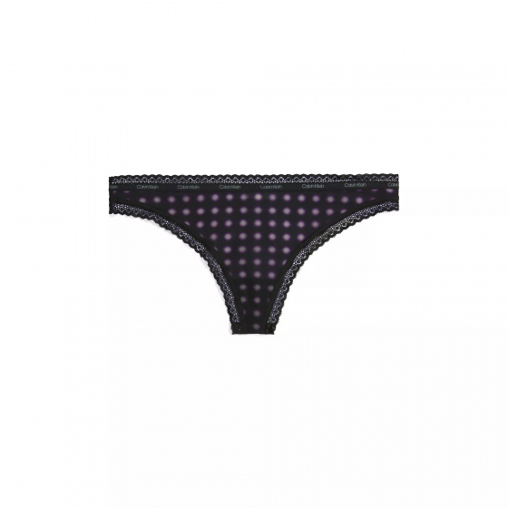 Dámská tanga 000QD3763E FTU černé se vzorem - Calvin Klein
