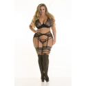 Dámská podprsenka Plus Size V-8691 Černá - Axami