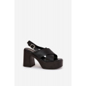 Sandály na podpatku 218-3 černé - Step in style