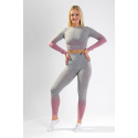 Dámský CropTop s dlouhým rukávem 5.0. růžový melír - Naine