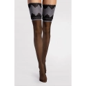Dámské samodržící punčochy BELLE EPOQUE 20 den Černá vzor - Fiore