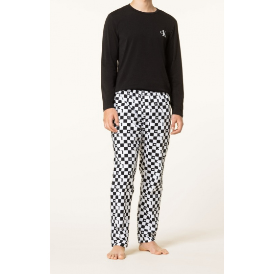 Pánské pyžamo NM2019E 6OE černá/bílá - Calvin Klein