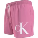 Pánské plavky SHORT DRAWSTRING KM0KM00967 TFZ růžové - Calvin Klein