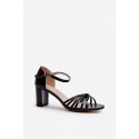 Sandály na podpatku 24SD98-6765 černé - Step in style