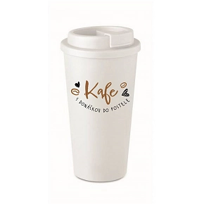 KAFE S DONÁŠKOU DO POSTELE - bílý termohrnek 475 ml KAFE S DONÁŠKOU DO POSTELE - bílý termohrnek 475 ml