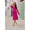 Dámské šaty SUK0372 Tmavě fialová - Roco Fashion