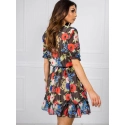 Dámské šaty LK SK 507626.70 černé s květinami - FPrice