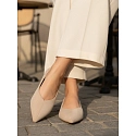Dámské semišové baleríny ZY1426 béžové - FashionStreet
