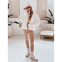 Dámská zimní bunda s kapucí TY5036 smetanová - FashionStreet 