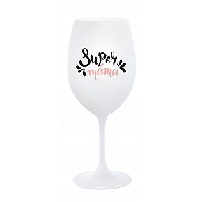 SUPER MÁMA (SPECIÁLNÍ EDICE) - bílá sklenice na víno 350 ml