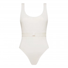 Dámské jednodílné plavky Monogram Rib KW0KW02151-PGA - Calvin Klein