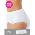 Dámské kalhotky s vyšším pasem bezešvé Culotte 3PACK mix Černá/bílá/tělová - Intimidea