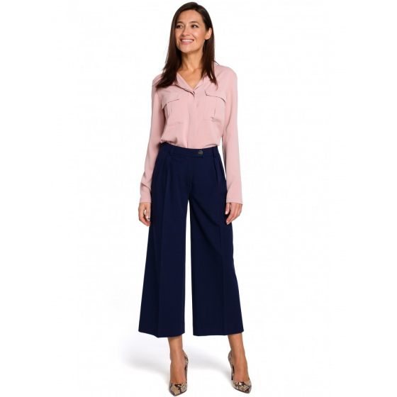 Dámské kalhoty S139 Tmavě modrá - Stylove