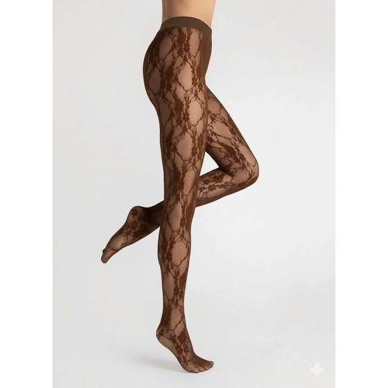 Dámské punčochové kalhoty Donatella I 5000 Černá vzor - Fiore