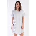 Dámská noční košile Nicol Šedá s potiskem - Vienetta