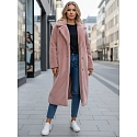 Dámský zimní kabát chlupáč dlouhý NY0751z růžový - FashionStreet