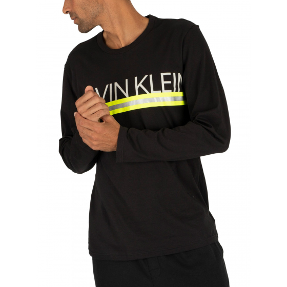 Pánské tričko s dlouhým rukávem NM1772E-001 - černá - Calvin Klein