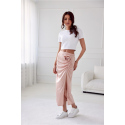 Saténová sukně SPO0048 starorůžová s puntíky - Roco Fashion