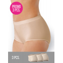 Dámské kalhotky s vyšším pasem bezešvé Culotte 3PACK mix Černá/bílá/tělová - Intimidea