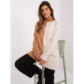 Dámský rolák svetr BA SW 0234.65P Camel béžová - Badu