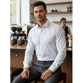 Pánská košile DX2438 bílo-modrá - FashionStreet 