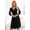 Elegantní midi šaty 657-1 černé - Numoco