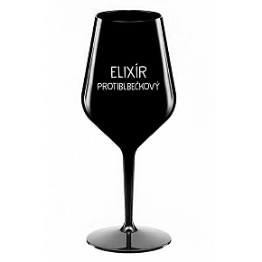 ELIXÍR PROTIBLBEČKOVÝ - čierny nerozbitný pohár na víno 470 ml
