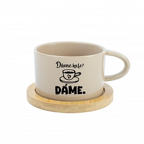 DÁME KAFE? DÁME. - krémový hrníček makronka 200 ml DÁME KAFE? DÁME. - krémový hrníček makronka 200 ml