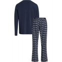 Pánské pyžamo L/S PANT SET 000NM2184E GVB tm. modré - Calvin Klein