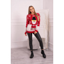 Dámský vánoční svetr Santa Claus 21068 Červený vzor - Kesi