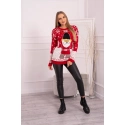Dámský vánoční svetr Santa Claus 21068 Červený vzor - Kesi