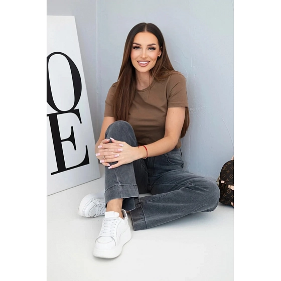 Dámské jeansové kalhoty CZP8170 grafitové - Kesi