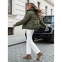 Dámská krátká zimní bunda VIBEGIRL TY4946 zelená - FashionStreet