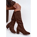 Dámské kozačky HY62-8131 hnědé - FashionStreet