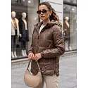 Dámská prošívaná přechodová bunda TY5800 hnědá - FashionStreet 