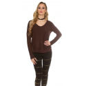 Trendy svetr 8507 se šňůrkami - Koucla
