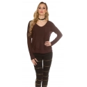 Trendy svetr 8507 se šňůrkami - Koucla