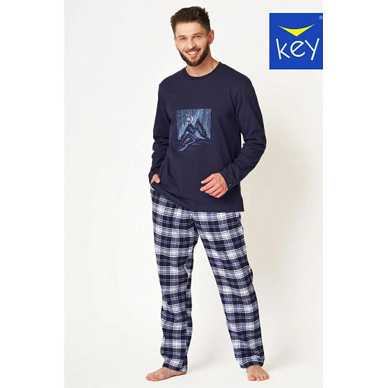 Pánské pyžamo  MNS 412 B24 tmavě modré - Key