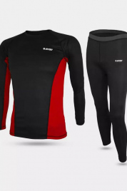 Pánské termo prádlo KAMO SET  Černá s červenou - HI-TEC