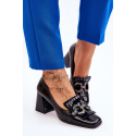Dámské polobotky / Lodičky na sloupku MR-7316 Černá - DA Premium quality Shoes