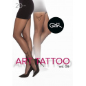Dámské punčochové kalhoty Art Tattoo wz.09 20 den  Černá vzor - Gatta