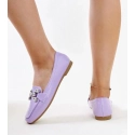Dámské mokasíny s ozdobnou sponou M615 Purple světle fialová - Wellspring