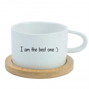 I am the best one :) - bílý hrníček makronka 200 ml