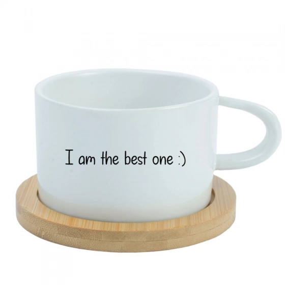 I am the best one :) - bílý hrníček makronka 200 ml