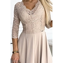 Dámské krajkové šaty 309-10 AMBER béžové - Numoco