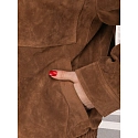 Dámská semišová bunda bomber TY5644  hnědá - FashionStreet