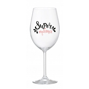 SUPER MÁMA (SPECIÁLNÍ EDICE) - čirá sklenice na víno 350 ml
